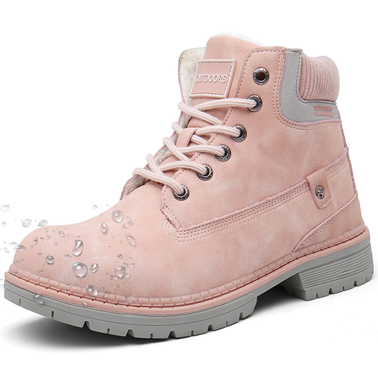 Stivali Uomo Donna Inverno Scarpe da Neve Caldi Snow Boots Impermeabili Stivaletti Pelliccia Stringate Outdoor