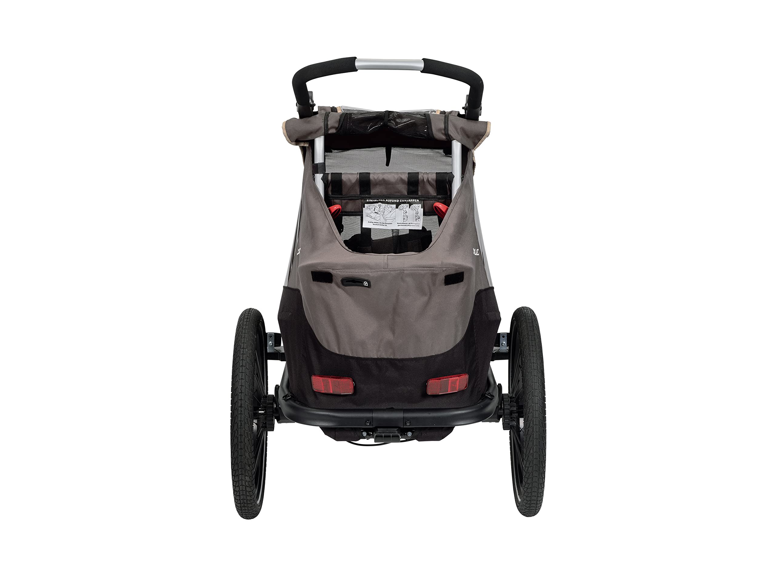 Rimorchio per bambini XLC MONO-S BS-C09: un compagno versatile per le avventure all'aperto con tutta la famiglia, grigio/beige/antracite