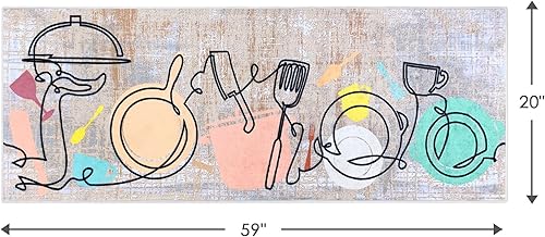 Miniatura 2 de SUSSEXHOME Alfombra antideslizante lavable  100 % poliéster para fregadero de cocina  20 x 59 pulgadas resistente para suelo de cocina