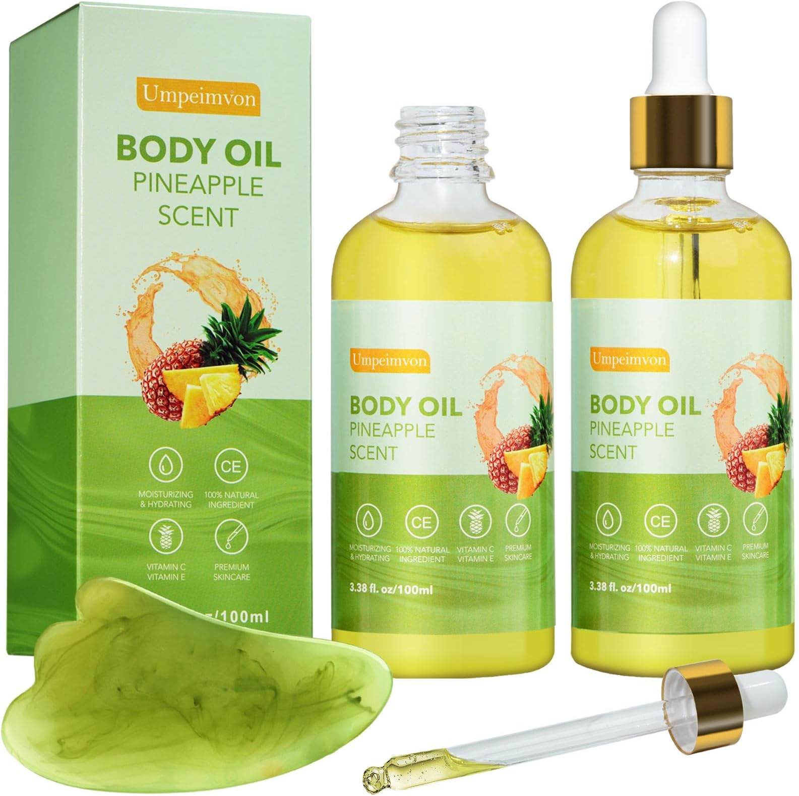 2 Pack Body Oil after Shower Scented Body Oil for Women, Body Oils for Women Dry Skin, Body Juice Pineapple Body Oil Hydrating Body Oil