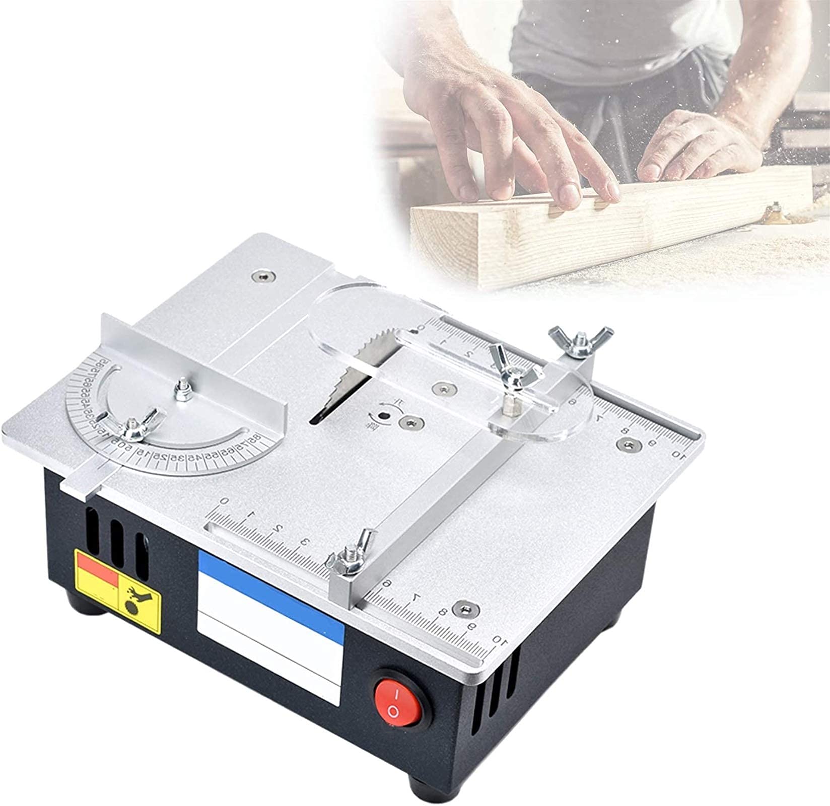Sega da tavolo elettrica portatile, regolabile a 7 velocità, strumento fai da te per la lavorazione del legno e progetti domestici, design compatto per una facile conservazione