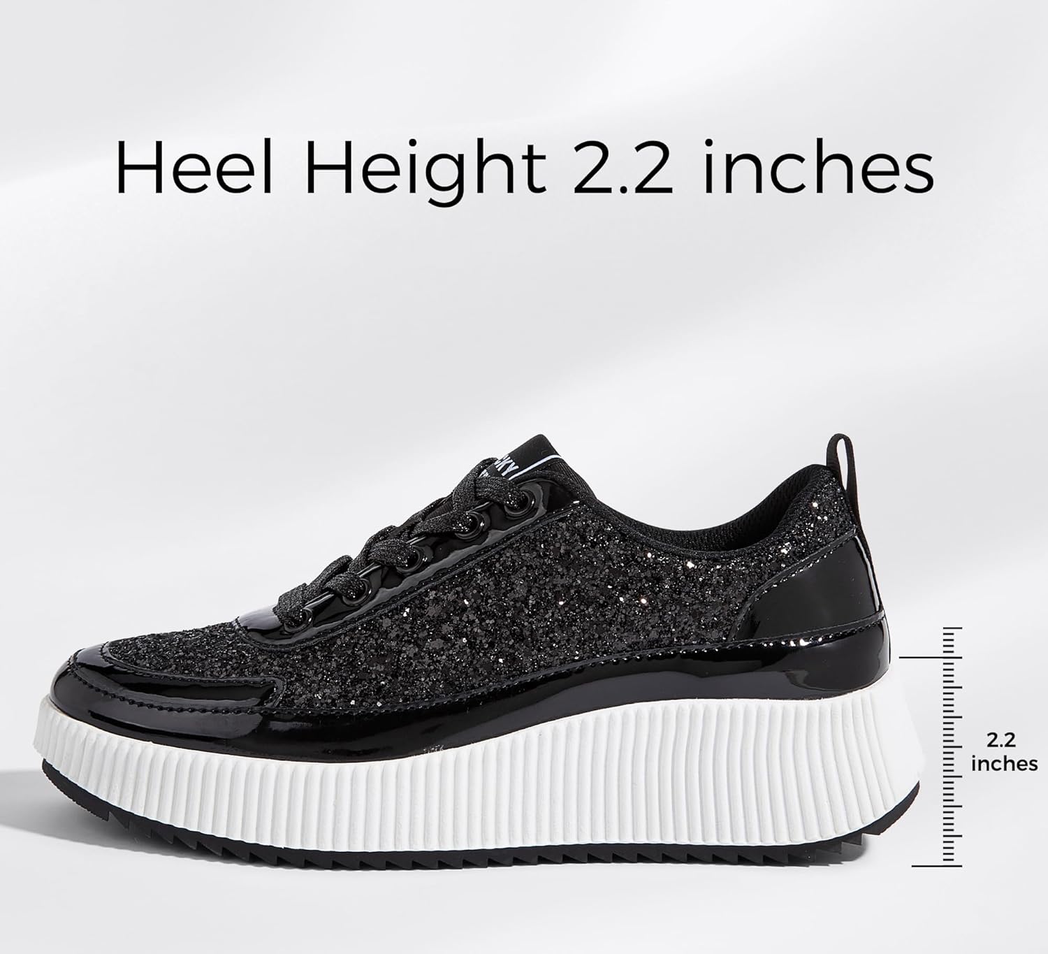 LUCKY STEP Women's Platform Sneakers Rhinestone Fashion Chunky Casual Sparkly Retro Braided Walking Shoes - Image 4