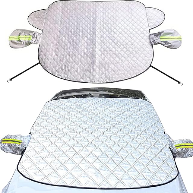 Pare-brise de voiture Snow Couverture pour glace et Snow 80 * 51 grande garde de givre d'hiver épaisseur glace Snow Protecteur Couvertures avec Miroirs Side Couvres imperméables à l'eau Couvre-poussière par tous les temps XL