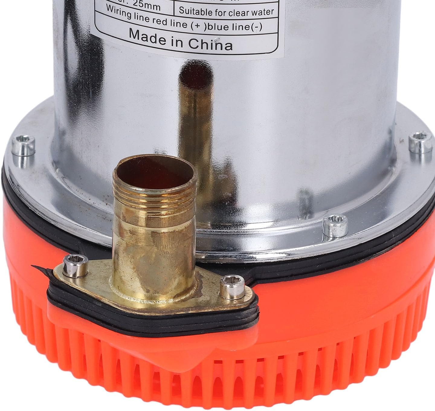 DC Submersible Pump, 180W 12V Solar Powered Well Pump 8m 1in Outlet, Stainless Steel, Low Noise, Large Flowrate for Horticulture, Pond, Swimming Pool