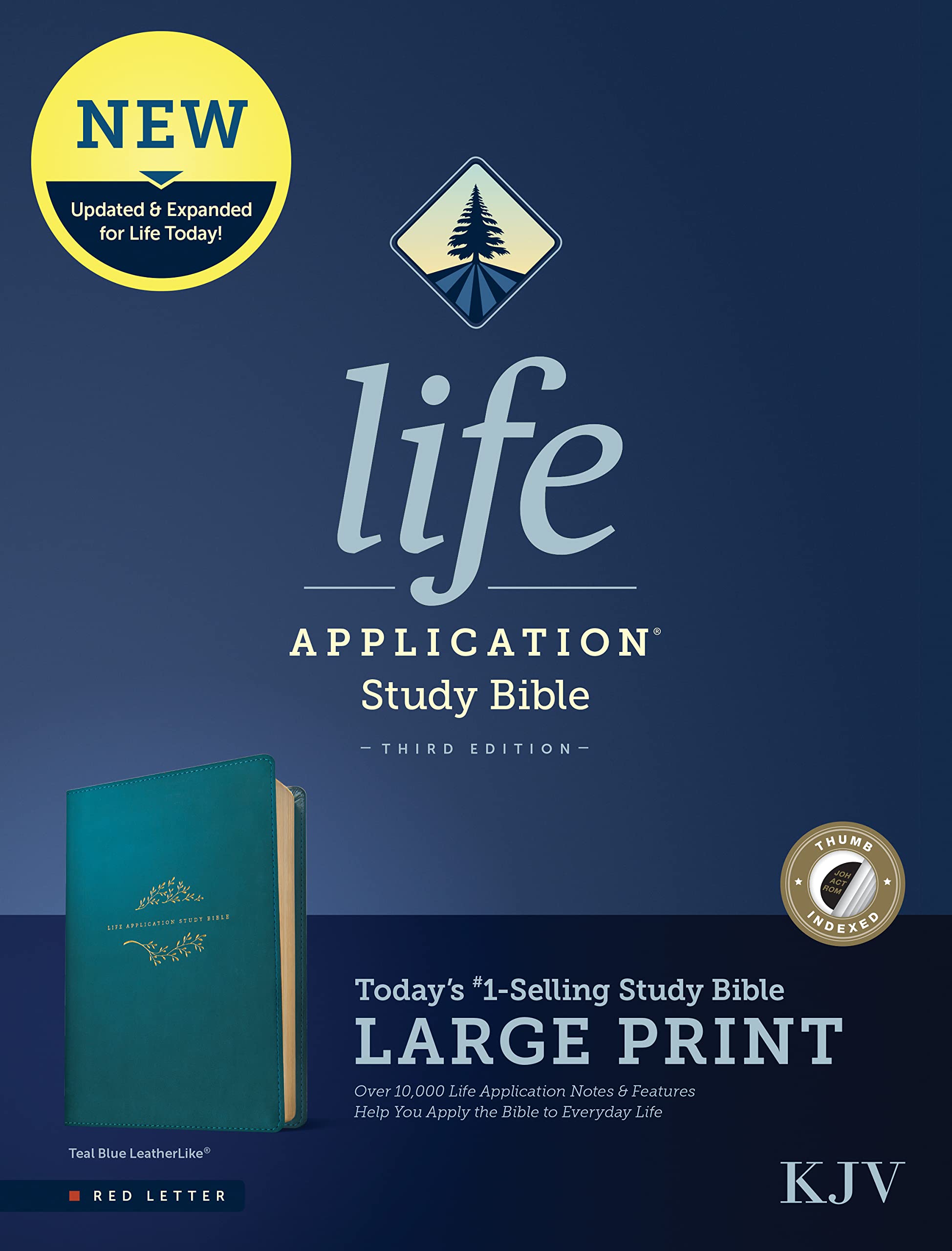 Holy Bible: King James Version, Life Application Study Bible, Teal Blue, Leatherlike, Red Letter