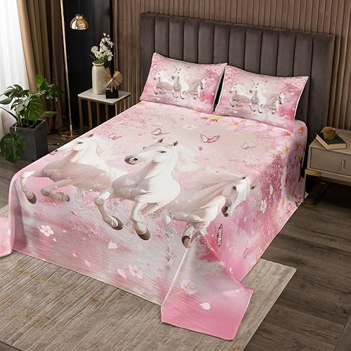 Miniatura 18 de Castle Fairy Juego de edredón floral de margaritas tamaño individual, juego de edredón de flores hippie para niños y adolescentes, decoración de