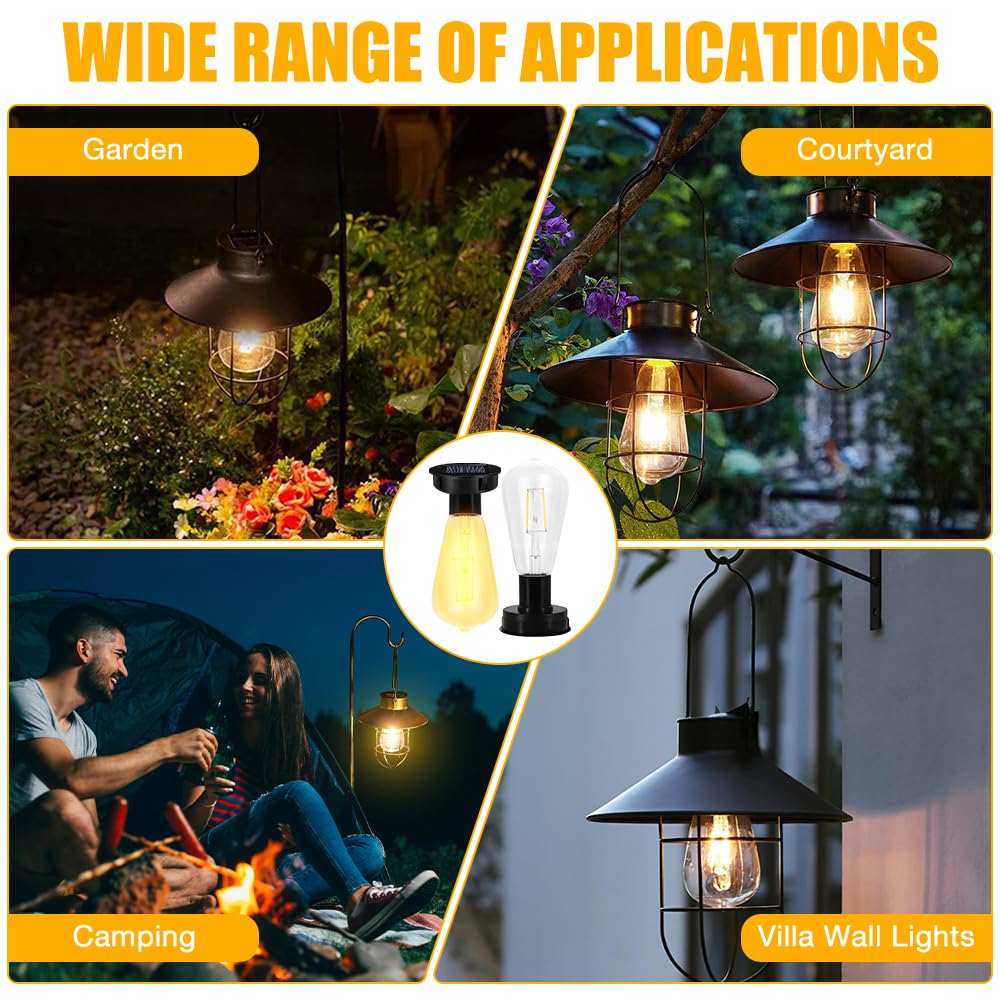 2 sztuki części zamiennych do ogrodowych lamp solarnych, 8 cm solarne żarówki do użytku na zewnątrz, zamienny górny element lamp solarnych z jasną żarówką LED, solarne żarówki do lamp solarnych