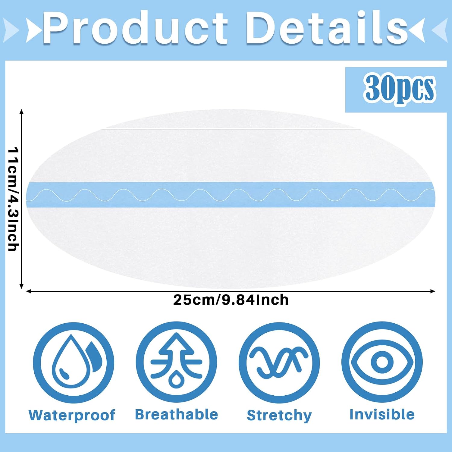Bonuci 30 Pieces Tummy Lift Tuck Tapes, Invisible Waterproof Cellulite Bikini Swimsuit Thigh Boob Skin Lift Tapes for Women