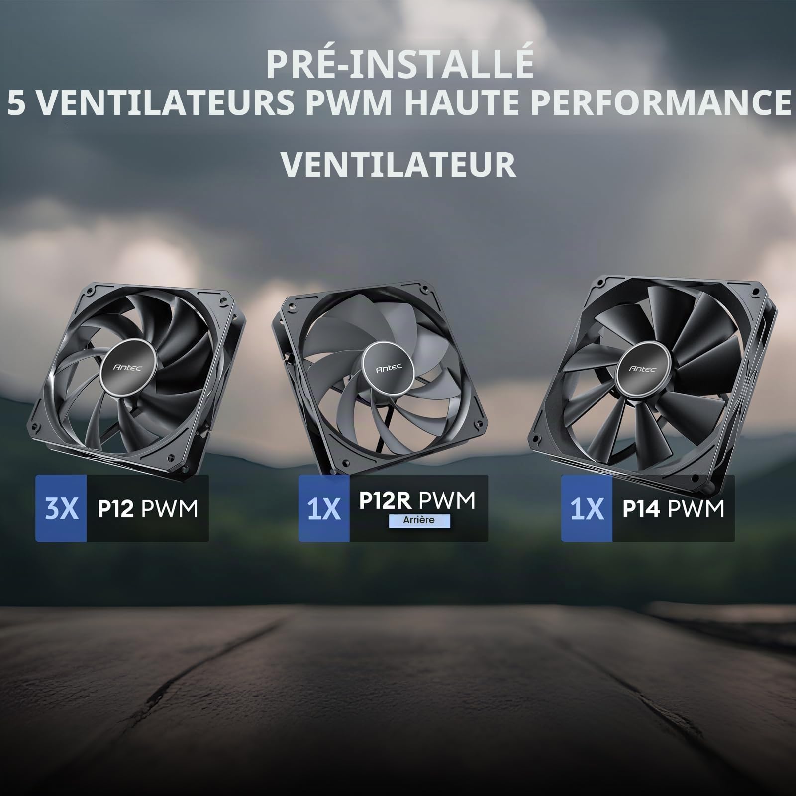ANTEC Flux Boîtier PC Tour midi Gaming ATX, Noir