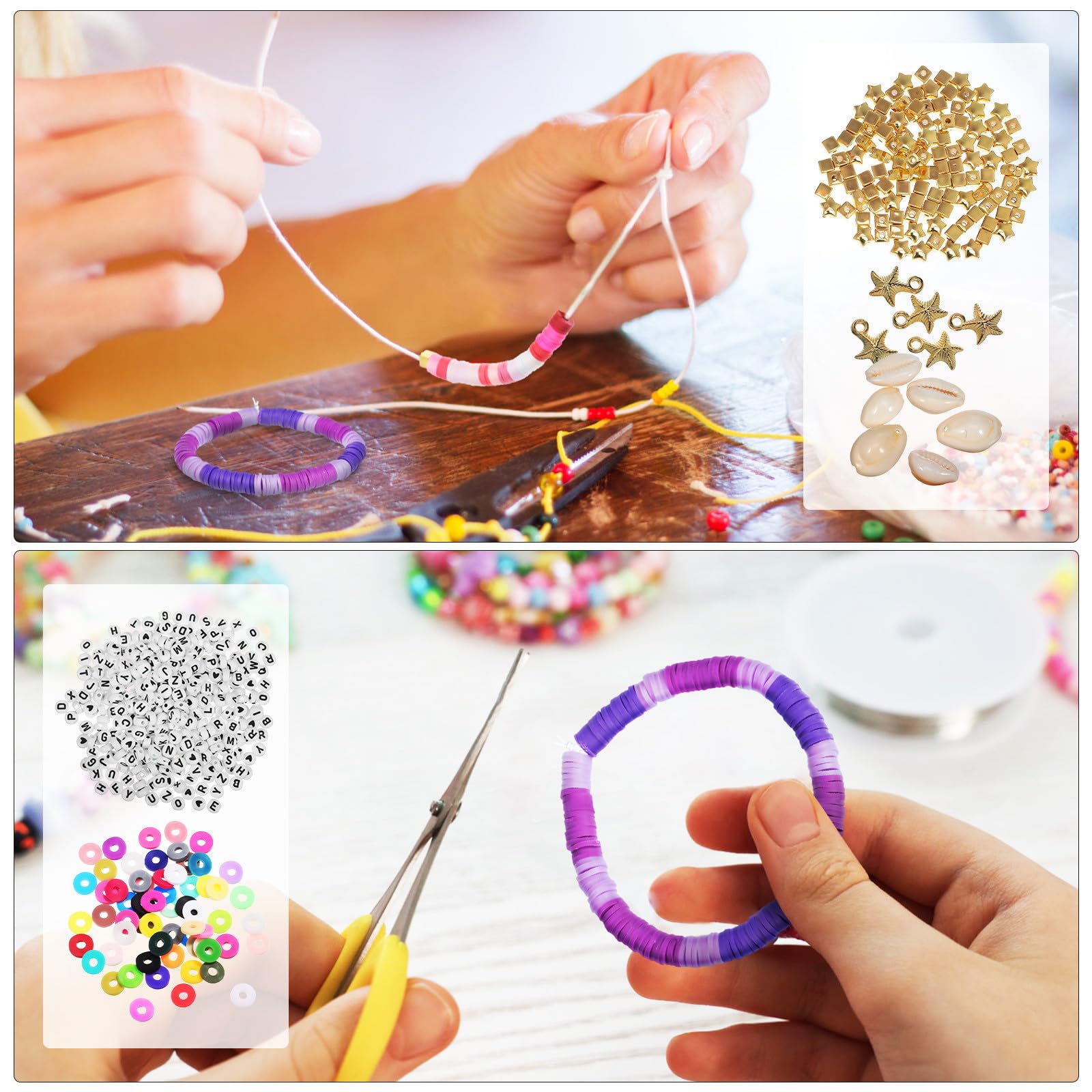 Kit Completo para Fabricar Pulseras con Cuentas de Arcilla Polimérica y Accesorios Variados para Principiantes y Creación Personalizada de Joyas y Decoraciones Únicas
