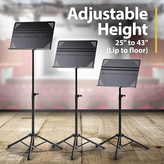 Hola! HM-MS+ Professional Folding Orchestra Sheet Music Stand + Carry Bag