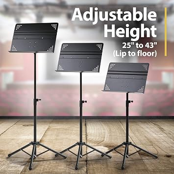 Hola! HM-MS+ Professional Folding Orchestra Sheet Music Stand + Carry Bag