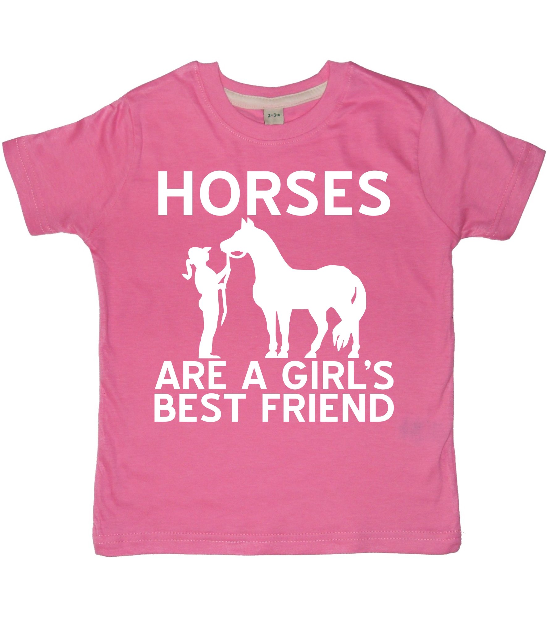 Edward Sinclair | 12-14 Years | Horses are a Girls Best Friend | Bubblegum T-Shirt with White Giitter Print