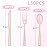 WDF 180 Pieces Pink Plastic Silverware with Gold -Pink Plastic Utensils Set - 60 Guest Pink Cutlery Disposable for Birthday/Party/Wedding