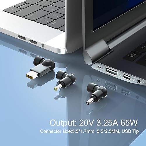 Miniatura 2 de Cargador de punta redonda de 65 W y 45 W compatible con Lenovo Ideapad Flex 1 3 3i 5 6 330, 5-14 5-15 5-16, 5-14IIL05 5-14ARE05 5-14IGL05 5-14ITL05