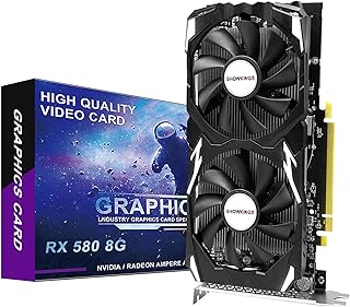 Radeon RX 580 8GB Graphics Card, 256Bit 2048SP GDDR5 AMD Video Card for Pc Gaming, DP HDMI DVI-Output, PCI Express 3.0 with Dual Fan for Office and Gaming