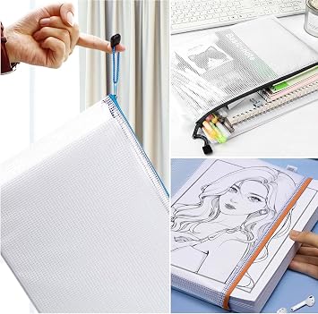 Zip Wallet,Waterproof Plastic Zip File Folders,24Pcs Zipper Bags,A4 Document Pouch for Home School Travel and Office Supplies