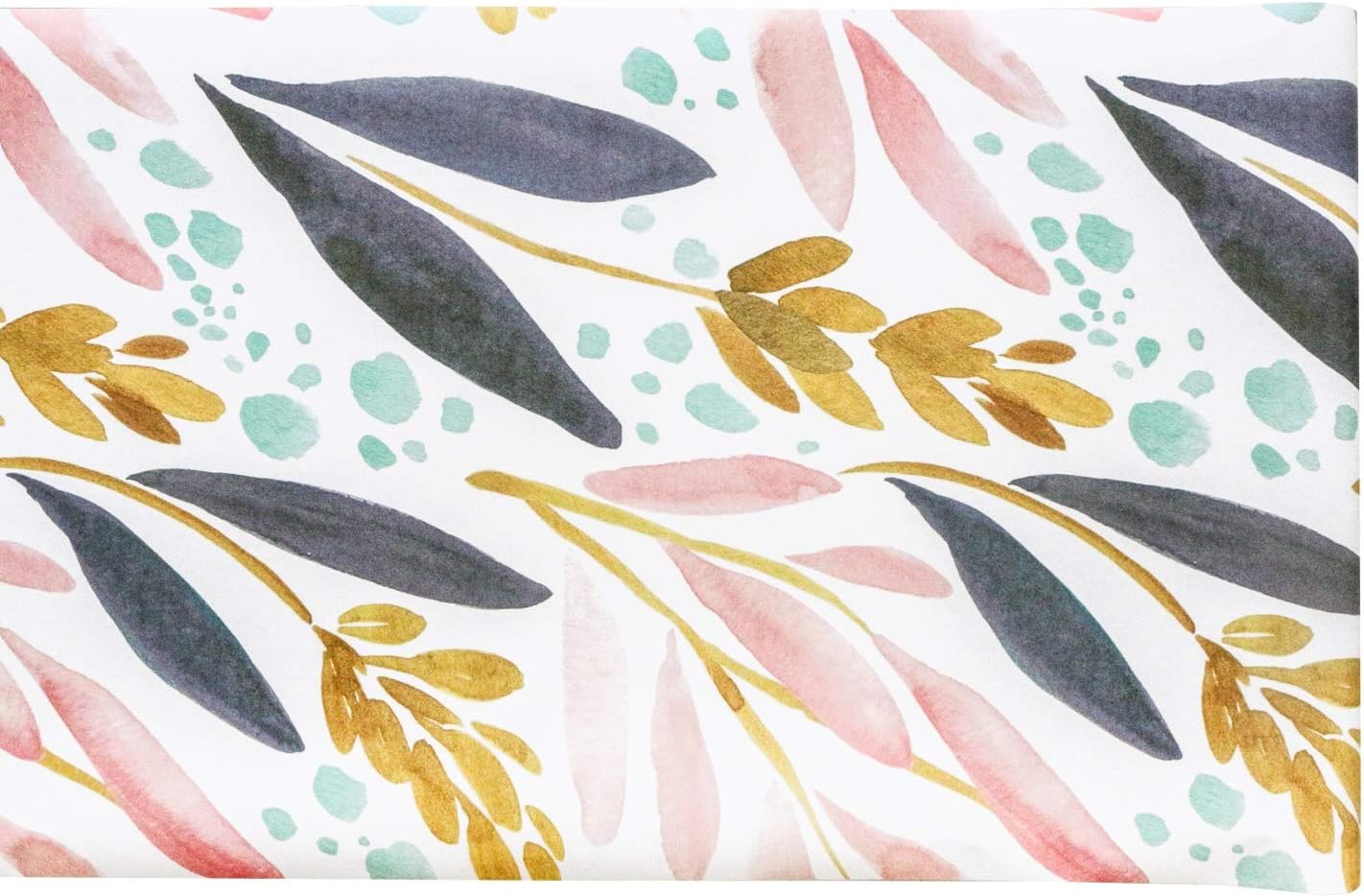 HAOKHOME Watercolor Forest Peel and Stick Wallpaper Removable White/Pink/Navy/Yellow Floral Vinyl Self Adhesive Shelf Liner 17.7in x 9.8ft