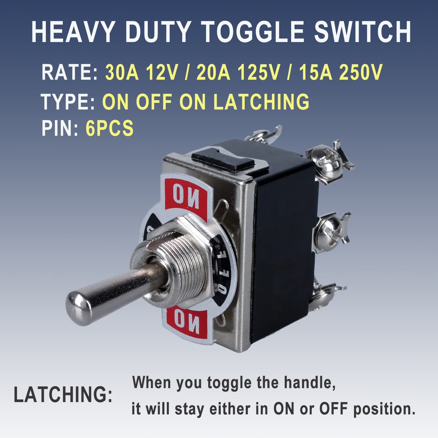 Snapklik.com : DMWD 2pcs Latching Heavy Duty Rocker Toggle Switch 20A ...