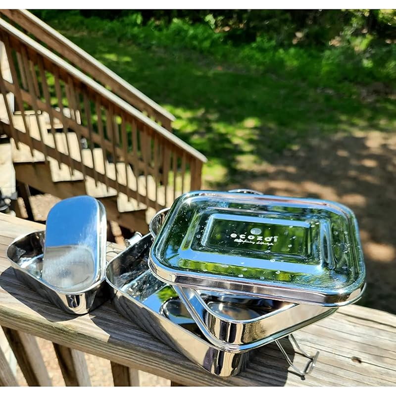 Ecozoi 2-Tier Stainless Steel Bento Lunch Box | Leak-Proof