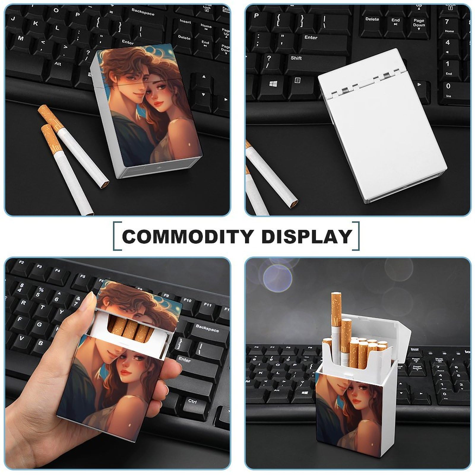 cigarette keyboard Amazon.com: Lovers in Love Cigarette Case Cartoon Style Romantic Couple  Plastic Cigarette Pocket Holder Flip Open Cigarette Protective Cover  Storage Box : Health & Household