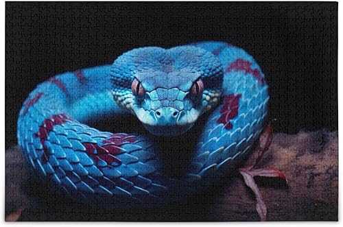 Qilmy Rompecabezas de serpiente de maíz rojo para adultos de 1000 piezas, rompecabezas para adultos de 1000 piezas desafiantes para niños,