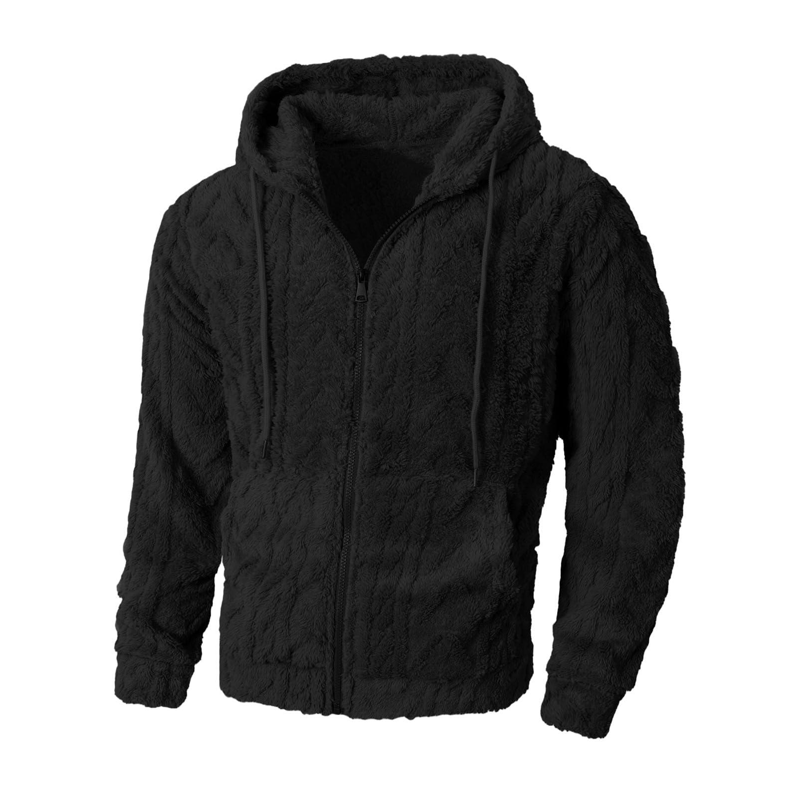Sudadera Sin Mangas Hombre Chaqueta De Forro para Hombre, Manga Larga, Cremallera, con Capucha, Estilo Casual Y Cálido Invierno. Top Yoga (Black, S) Ropa Anti Calor Verano Trabajo