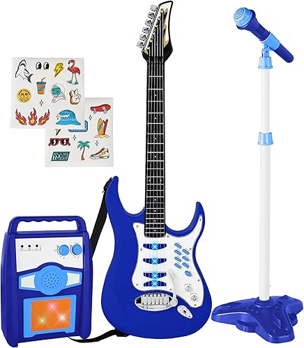 Vista 27 de Best Choice Products Juego de guitarra musical eléctrica para niños, kit de inicio de guitarra de juguete con 6 canciones de demostración, barra