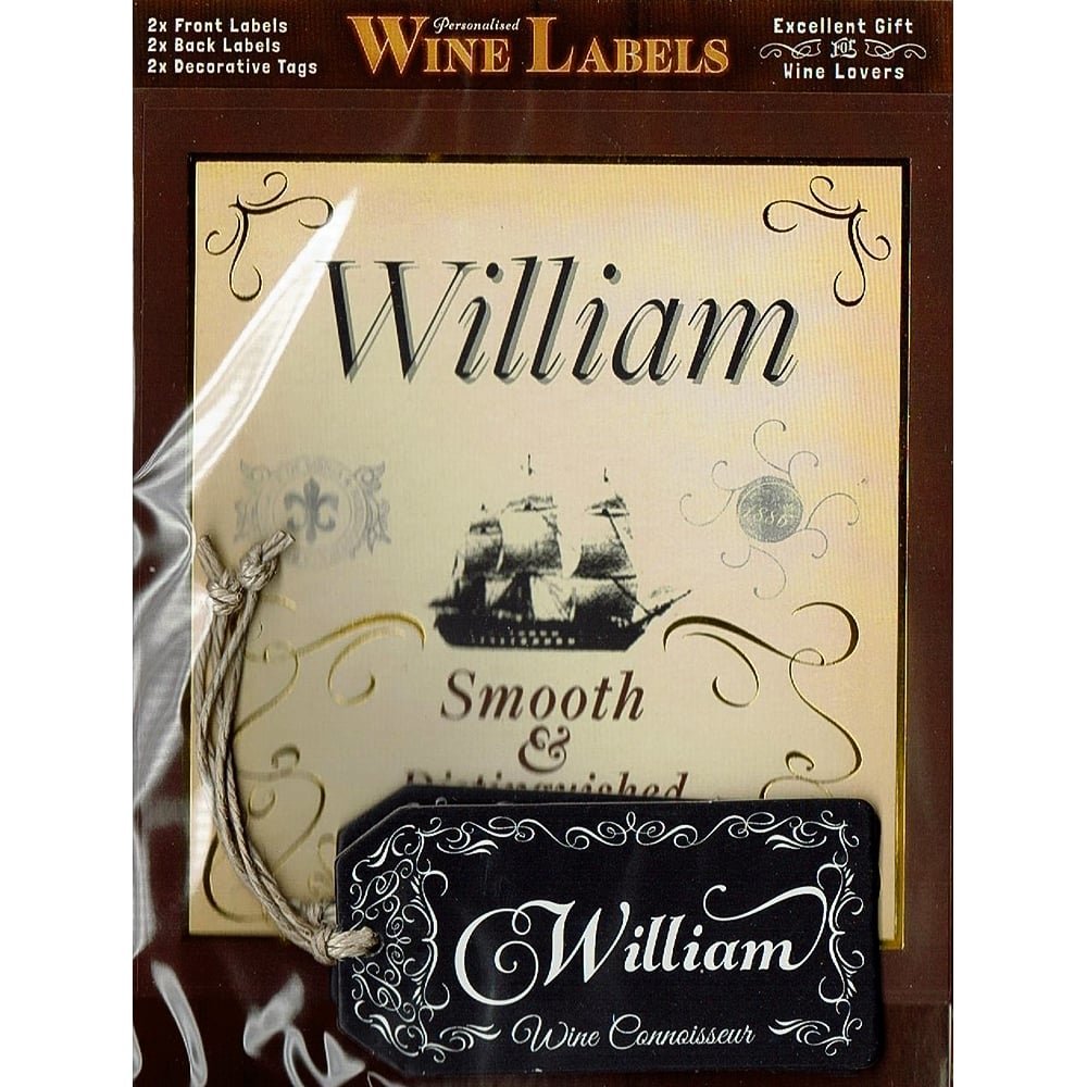 Mulberry Studios Personalised Wine Label William WL174