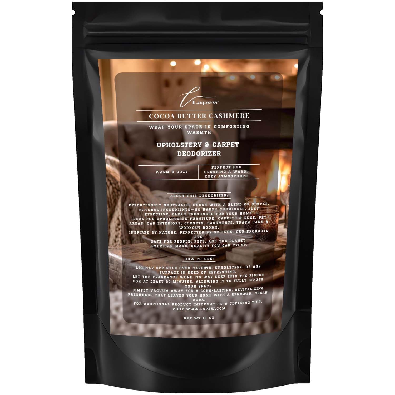 Lapew Cocoa Butter Cashmere Carpet Freshener Powder Powerful Odor Eliminator for Home Upholstery Deodorizer Carpet Deodorizer Pet Urine
