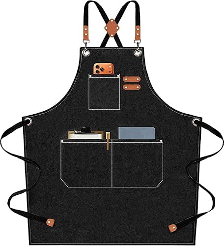 AFUN Chef Aprons for Men Women with Oversized Pockets, 16-Ounce