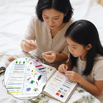 KUNAL Embroidery Stitch Book Kit,Embroidery Stitch Book with 128 Pattern, with a Complete Toolkit,Hand Embroidery Patterns Kit for DIY and Sew Enthusiast