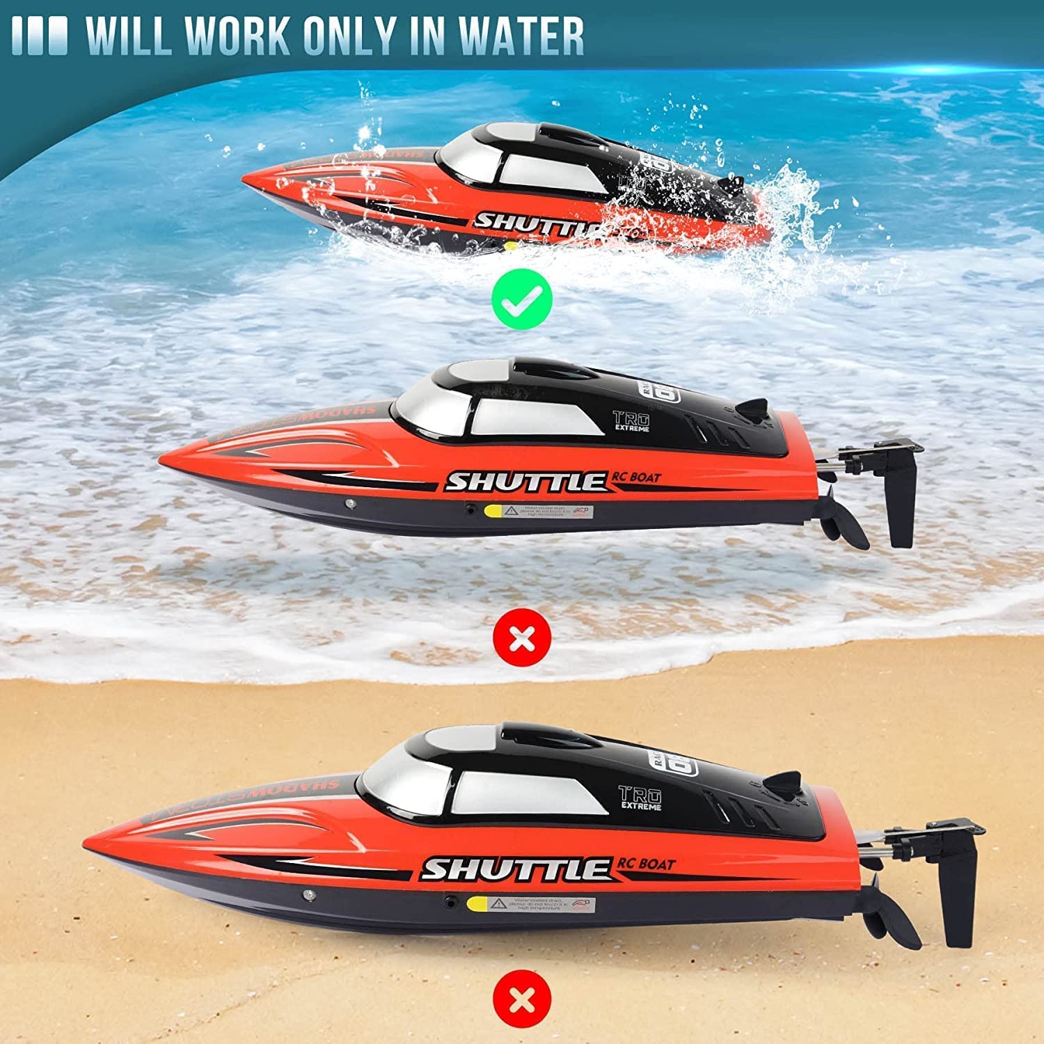 KING FORU Remote Control Boat, RC Boat for Adults and Kids, 25KMH Speed Fast Rc Boats for Pool and Lake, 2 Rechargeable Batteries, LED Light, Remote Control Water Toys for 8-13 Boys Girls, Multi 4