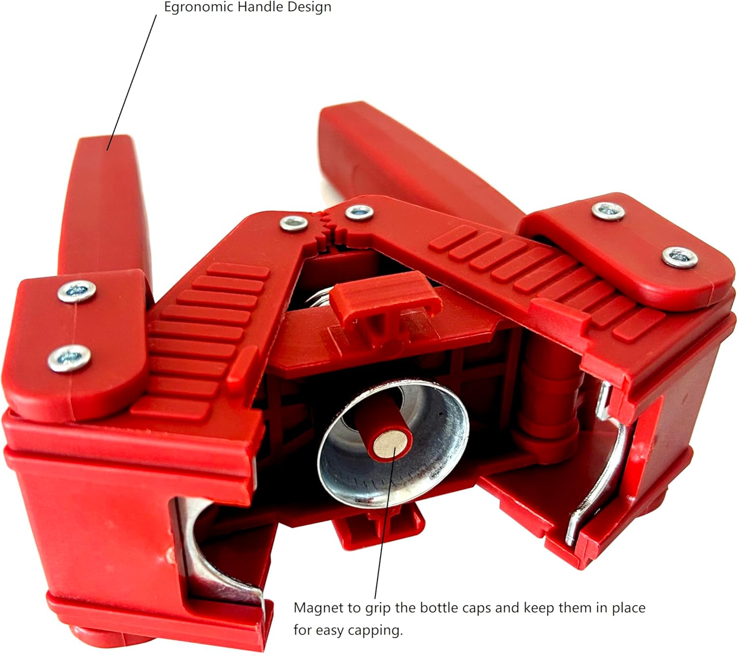 Manual Beer Bottle Capper Tool with 150 count Beer Bottle Caps,26mm Beer Corking Machine for Home Brewing (RED)