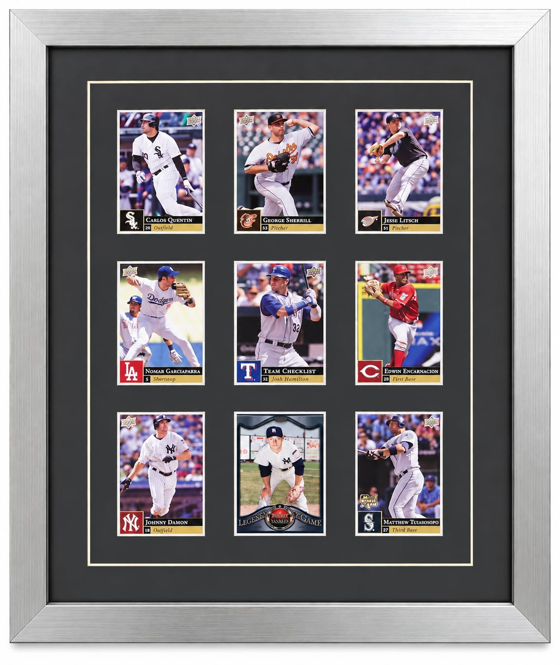 Amazon.com: Trading Card Display Frame for 9 Cards, Brushed Silver