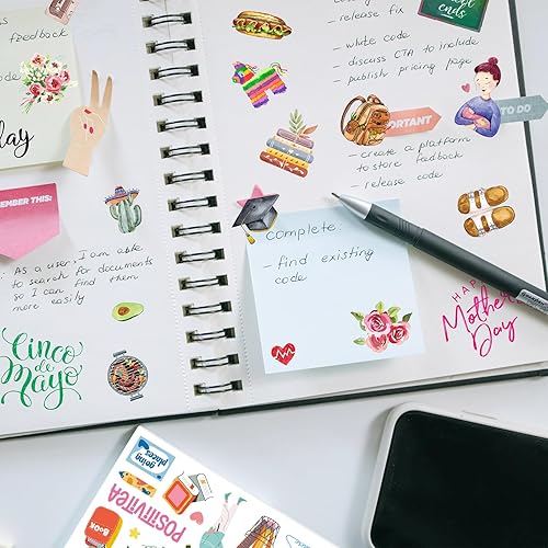 Miniatura 4 de 30 hojas de más de 1500 piezas de calcomanías de agenda mensual, paquete de calcomanías vintage de temporada, calcomanías de calendario festivo,