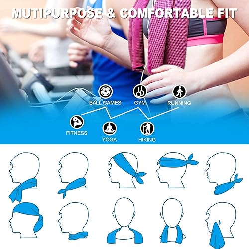 Miniatura 2 de Paquete de 4toallas de enfriamiento (40x12pulgadas), toallas de microfibra, suaves, transpirables y frescas, para mantenerse fresco al hacer yoga,