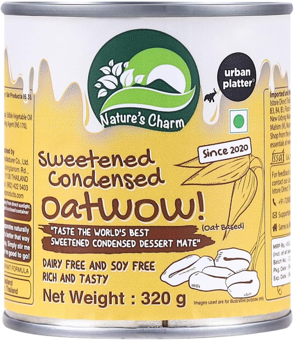 Sweetened Condensed Oatwow Dessert Mate, 320g (Product of Thailand, Oat-Based, Dairy & Soy Free, Vegan, Perfect for Cakes, Fudge, Cookies)
