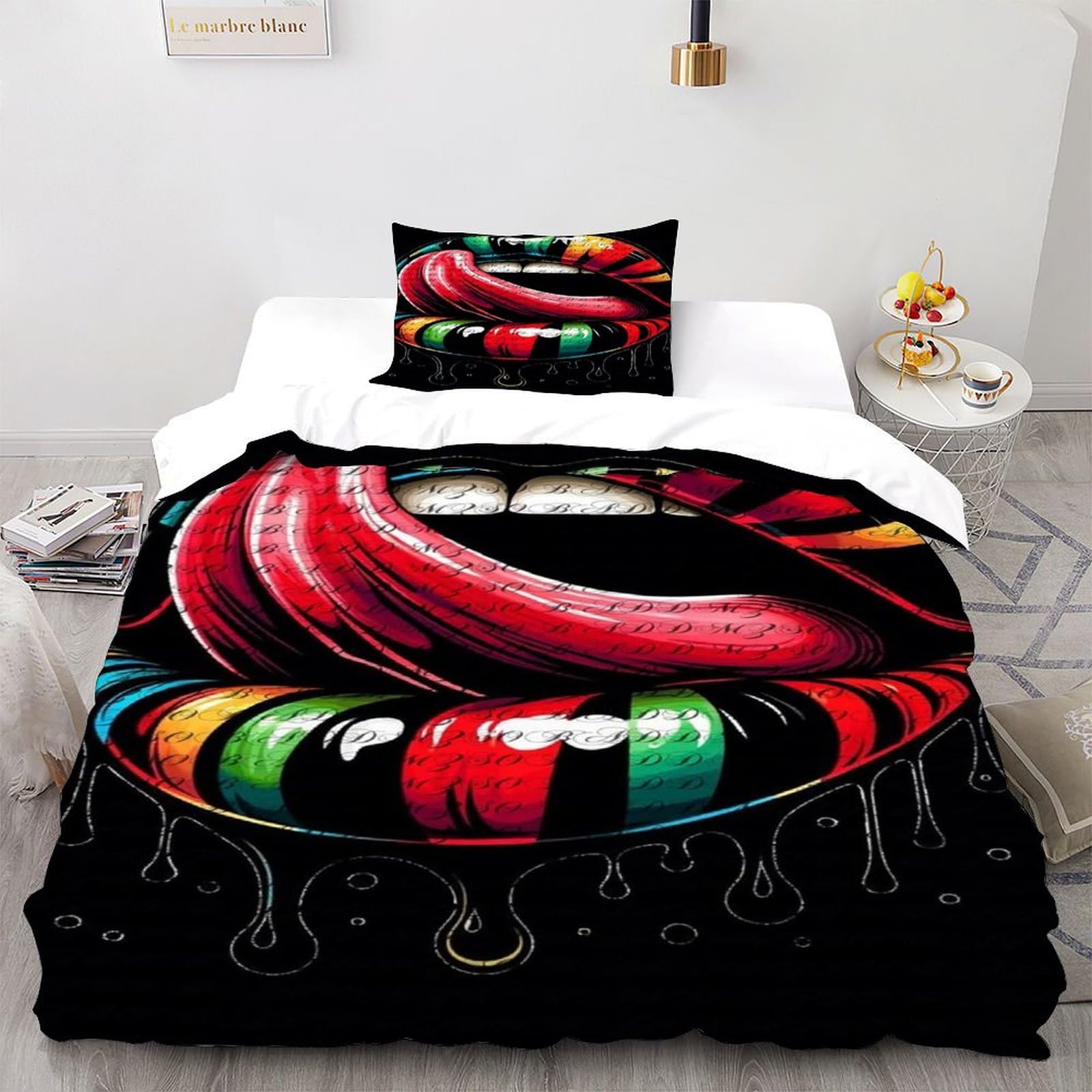 Housse de couette sexy red parure de lit moderne pour chambre d enfants et ados créatifs