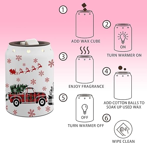 Miniatura 6 de Calentador de cera de Navidad, decoraciones navideñas, calentador de cera de cerámica para camión, vela de aceite, calentador de cera de invierno,