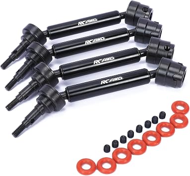 RCAWD Drive Shafts for ARRMA 3S & Mega 550, 1/10 Granite Senton Vorteks Big Rock V3 & Crew Cab Upgrades, Axle Shafts Parts for #AR310870#ARAC3974 Black