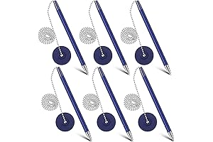 6-Piece Pasimy Secure Chainable Pens with Desk Holder