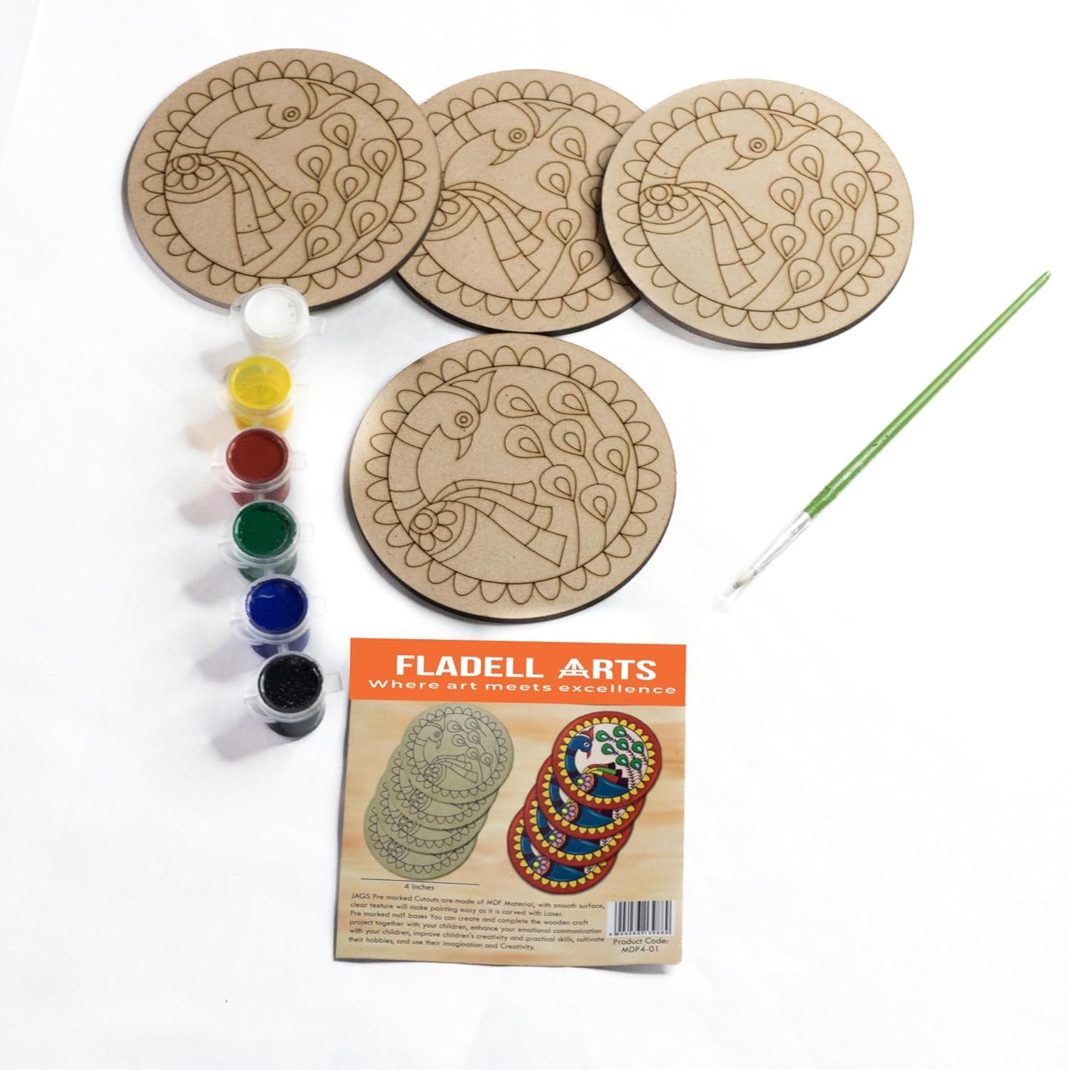 FLADELL ARTS Mandala Art kit, 4 inches DIY Art and Craft kit for Kids and Adults, Ideal for Gift and Return Gifts on Birthdays & Festive Occasions for Girls & Boys of All Ages (Pack of 1)-image-12