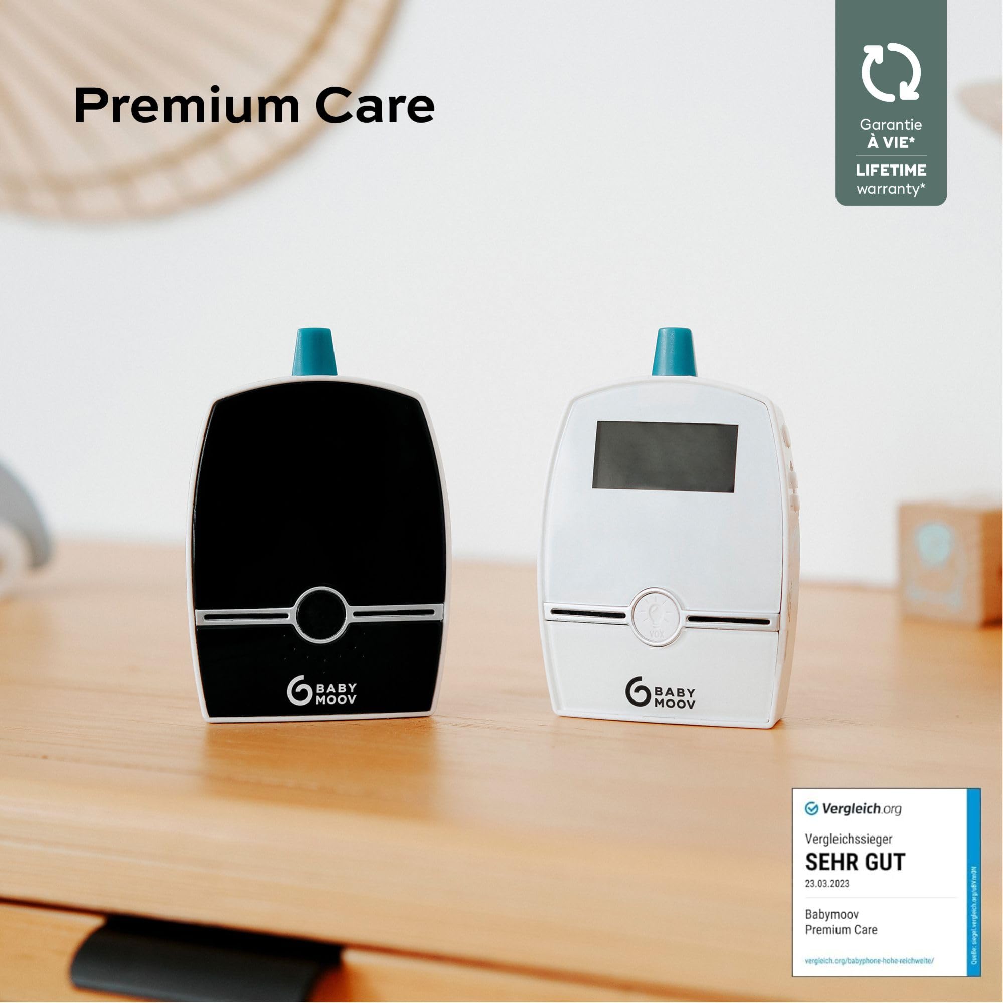 Babymoov Babyphone Premium Care - Digital Green Technology, niedrige Strahlung, 1400m Reichweite