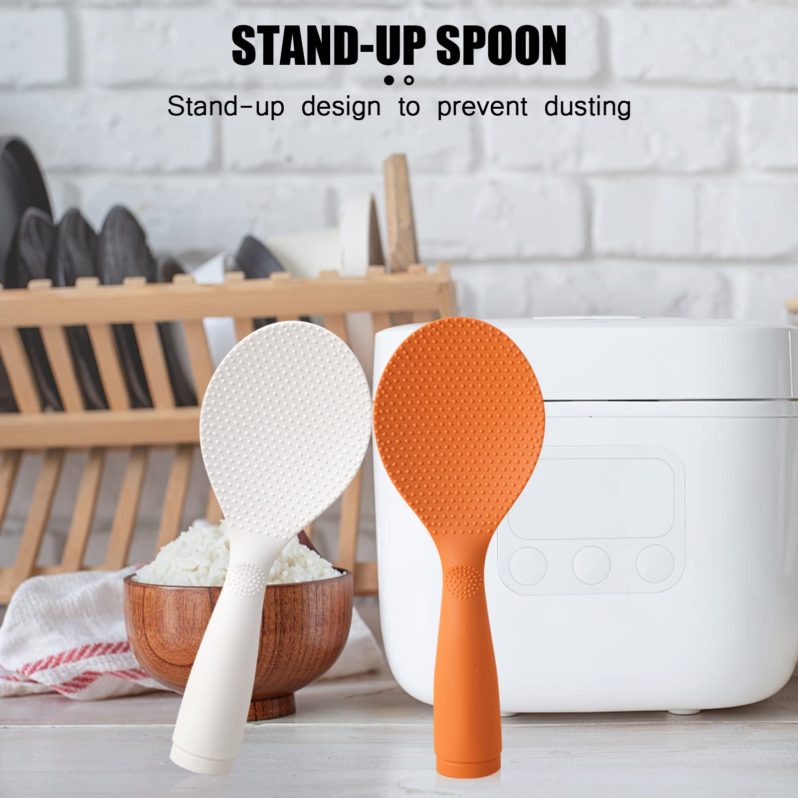 Mabor Lot De 2 Pagaies De Riz Avec Motif Rose - 20,5 Cm - Cuillères De