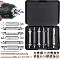 HaiFafafaing 9-Pc HSS Stripped Screw Extractor Set with 3 Drill Bits - Remove Broken Bolts & Rounded Screws Easily
