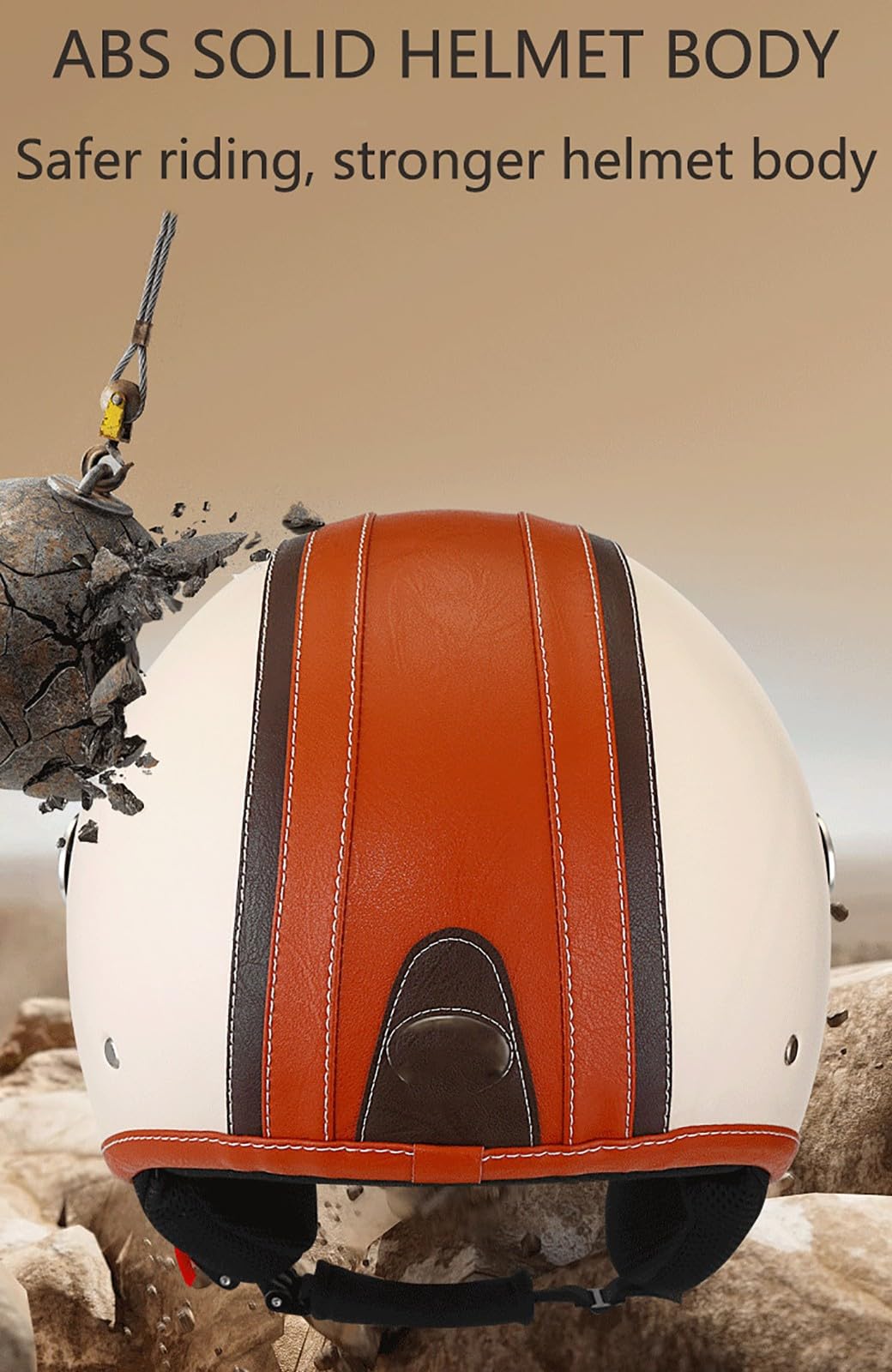 Bluetooth Casco Jet Vintage, Medio Casco Retro De Motocicleta De Cara Abierta 3/4 con Doble Visera, para Hombres Y Mujeres Adultos, Scooter Cruiser Casco Homologado Dot/ECE