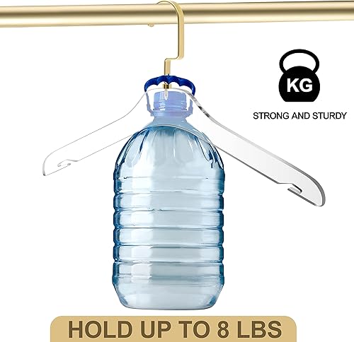 Miniatura 4 de Quality Hangers Perchas de acrílico transparente para ropa  Elegante colgador de ropa con ganchos dorados mate  Percha para vestidos y trajes