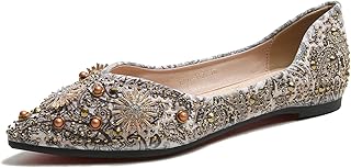 Women Rhinestones Dress Shoes Flats Elegant Ballet Flats Boho Flats Wedding Dressy Shoes Model YSX-223-2