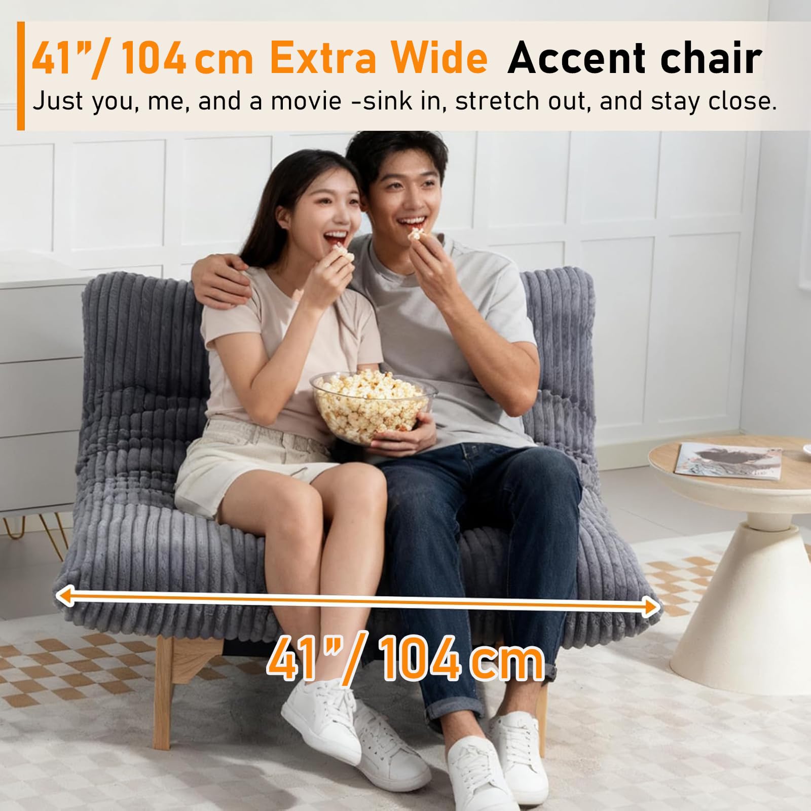 Wohnzimmerstühle Bequemer, Akzent-Lesesessel XXL Sitzsack Wolkenstuhl mit Gestell Für Erwachsene, Cord Sitzsack Sofa für Das Schlafzimmer,Beige
